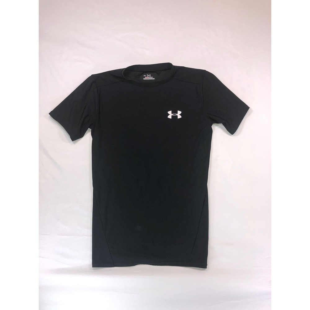 Under Armour Kids HeatGear Short Sleeve Compression Shirt Black MD Medium